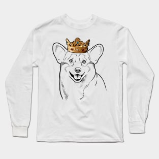 Pembroke Welsh Corgi Dog King Queen Wearing Crown Long Sleeve T-Shirt